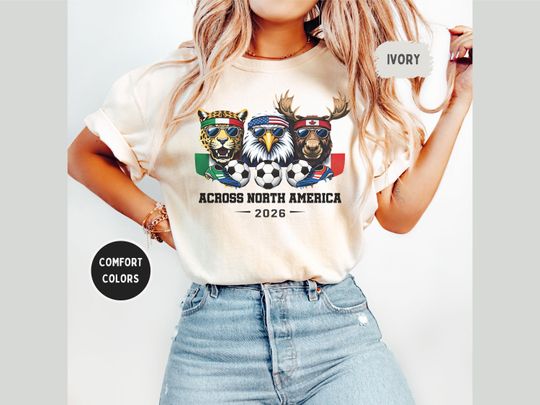 Discover 2026 Soccer Mascots Shirt | World Football Fan Tee | MX US CA Vintage Graphic | Cup Soccer Lover Gift