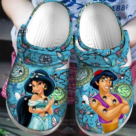 Discover Aladdin and Jasmine Cartoon Clog Shoes, Clogs Shoes For Men Women and Kid