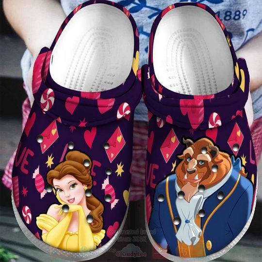 Beauty And The Beast Cartoon Clog Shoes, Clogs Shoes For Men Women and Kid