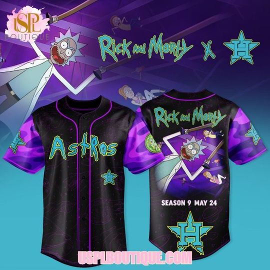 Houston Astros x Rick And Rickandmorty Season 9 2026 Black Jersey