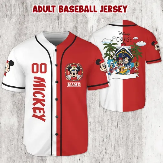 Discover Mickey Disney Cruise Jersey Shirt, Family Baseball Jersey, Kids Youth Adult Gift