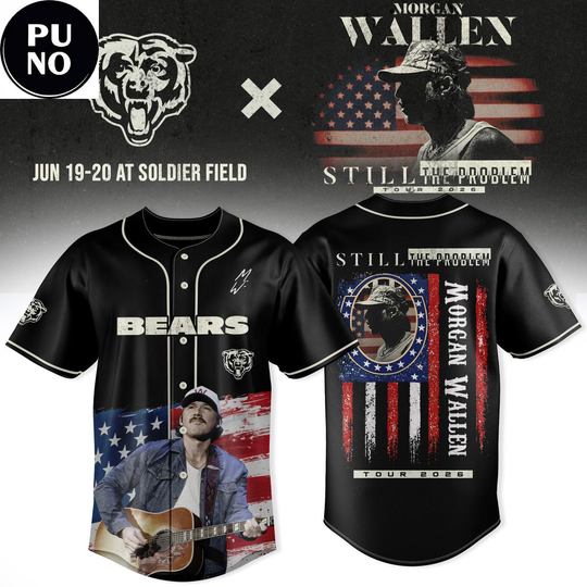 Chicago Bears x Wallen Western Still The Problem Tour 2026 Baseball Jersey