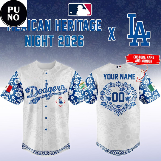 Los Angeles Dodgers x Mexico Heritage Night 2026 Personalized Baseball Jersey
