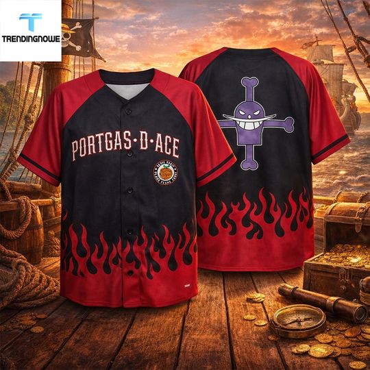 One Piece Portgas D Ace All Over Print Baseball Jersey 2026