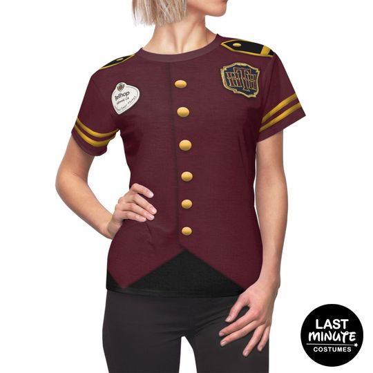 Discover Tower of Terror Women's Shirts, Bellhop Costume, Disney Cast Member Cosplay, Hollywood Studios Tower Hotel Outfit, Halloween Shirt, Boo Bash