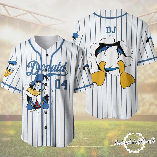 Discover Donald Minnie Daisy Baseball Jersey, Custom Name Disney Jersey, Cute Duck & Mouse Team Shirt, Personalized Cartoon Baseball Uniform
