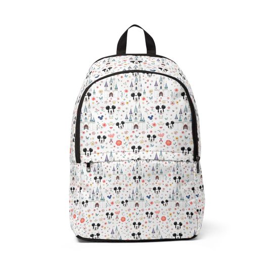 Discover Disney Castle Mouse Pattern Backpack | Pastel Cartoon Icons, Cute