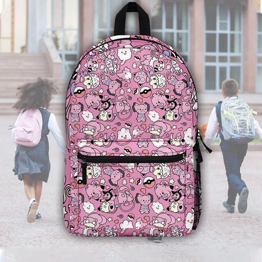PKM Fairy Backpack, Cute Anime School Bag, Anime Style Backpack Gift For Fans, P0kem0n Inspired School Bag, Back to School Anime Gift