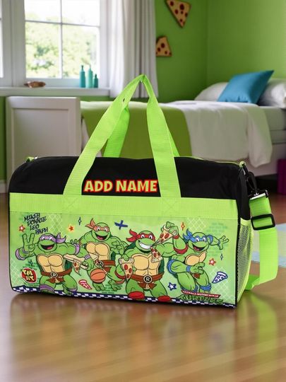 Discover Personalized Duffel Bag for Kids - Travel, Sleepover Overnight Bag Featuring Teenage Mutant Ninja Turtles