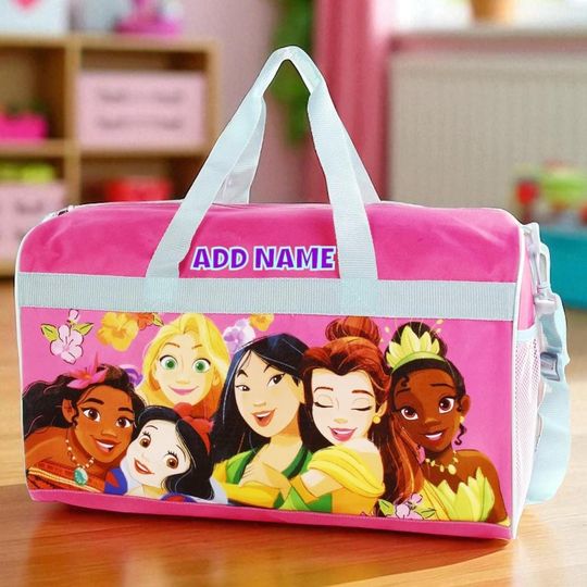 Discover Personalized Duffel Bag for Kids - Travel, Sleepover Overnight Bag Featuring Disney Princesses