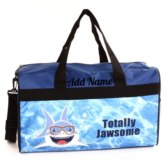 Discover Personalized Duffel Bag for Kids - Travel, Sleepover Overnight Bag Featuring Shark Design