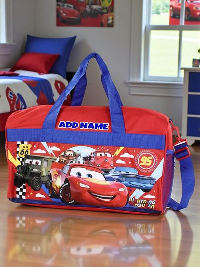Discover Personalized Duffel Bag for Kids - Travel, Sleepover Overnight Bag Featuring Cars