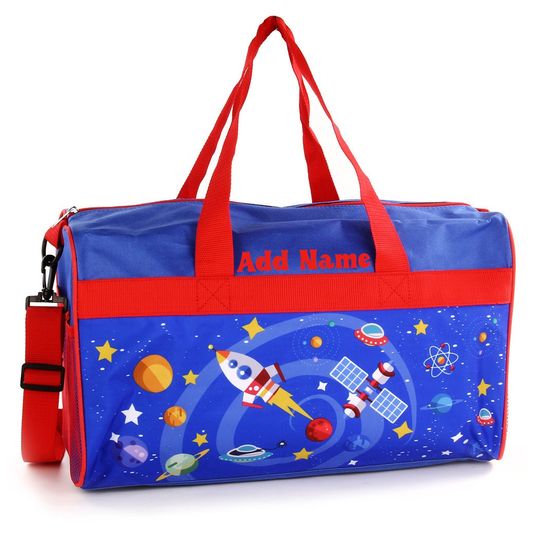 Discover Personalized Duffel Bag for Kids - Travel, Sleepover Overnight Bag Featuring Space Adventure