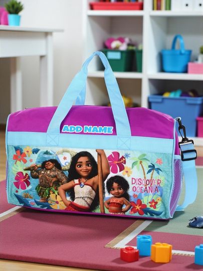Discover Personalized Duffel Bag for Kids - Travel, Sleepover Overnight Bag Featuring Moana