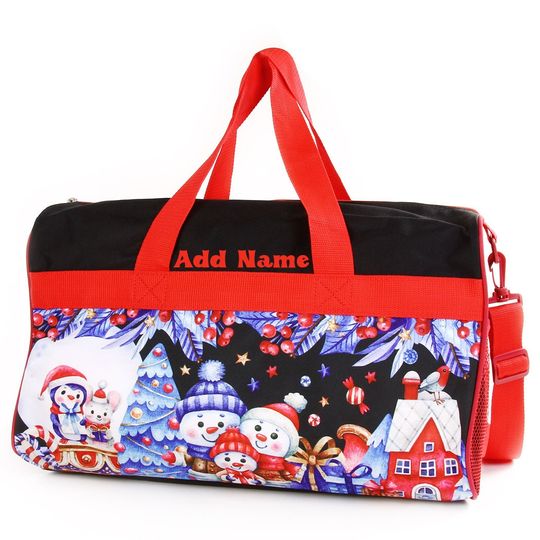 Discover Personalized Duffel Bag for Kids - Travel, Sleepover Overnight Bag - Christmas Holiday