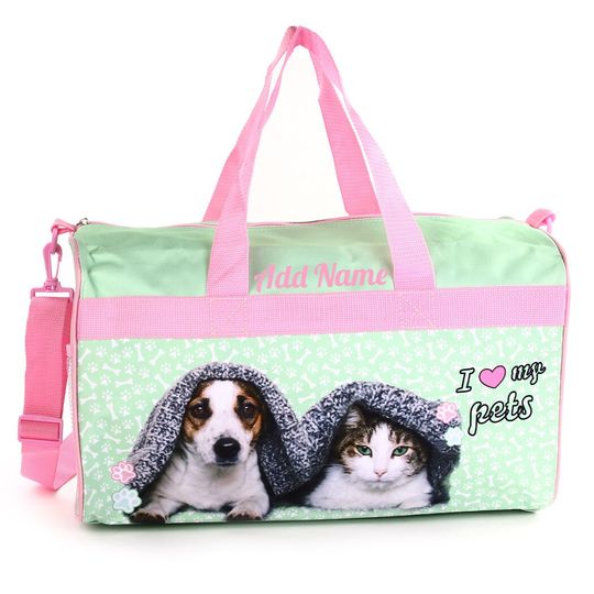 Discover Personalized Duffel Bag for Kids - Travel, Sleepover Overnight Bag Featuring Pets
