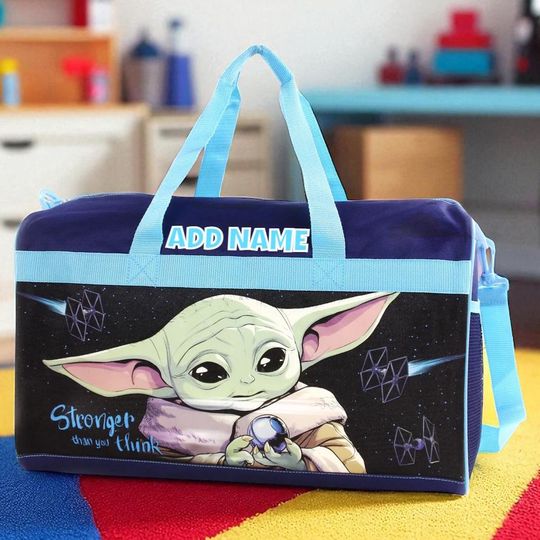 Discover Personalized Duffel Bag for Kids - Travel, Sleepover Overnight Bag Featuring The Mandalorian Baby Yoda