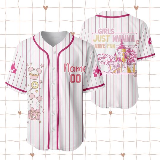 Discover Custom Disneyland Castle Girls Just Wanna Have Fun Trip Jersey, Minnie and Daisy Girls Couples Girl Trip Jersey, Disney Girls Trip shirt