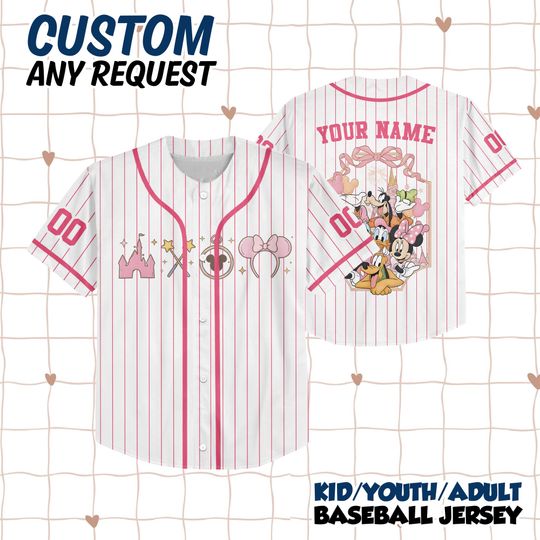 Discover Personalize Mickey & Co. est Baseball Jersey, Mickey And Friends Custom Kid Youth Adult Baseball Jersey, Custom Disney Birthday Gift