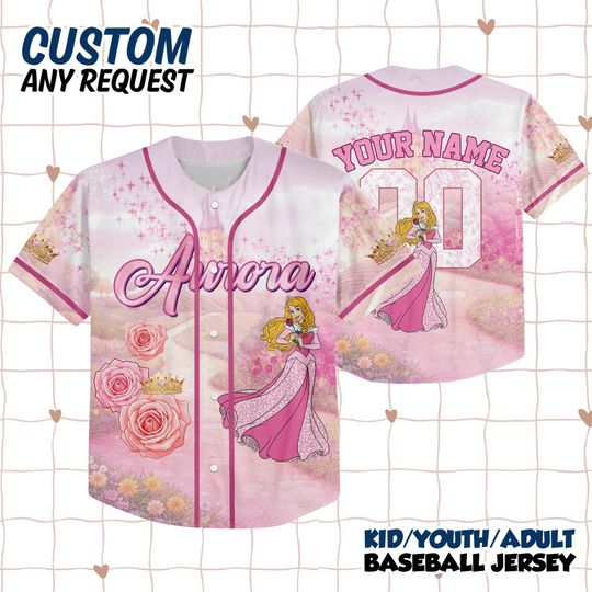 Discover Personalized Aurora Baseball Jersey, Custom Sleeping Beautys Aurora Jersey Shirt, Disney Baseball Team Outfit, Gift for Disney Fans