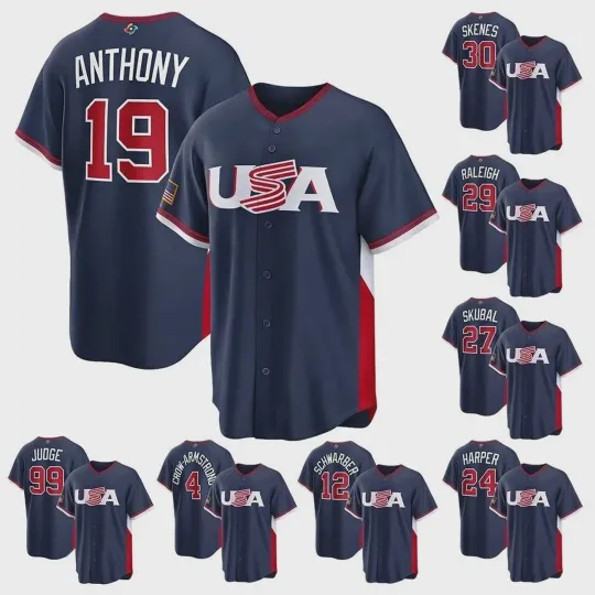 Discover HOT!!! USA Baseball Navy 2026 World Baseball Classic Home Jersey Fullsize Print