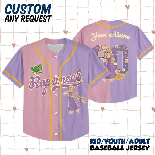 Discover Disney Tangled Pascal Tangled Sun Baseball Jersey, Walt Disney World Rapunzel Jersey, Disneyland Baseball Team Gift For Disney Fans