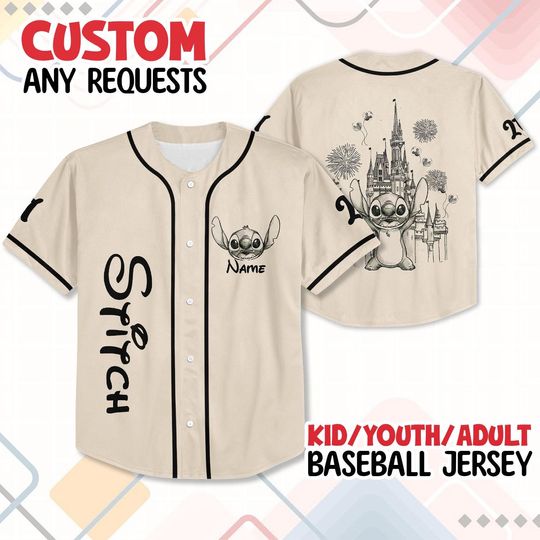 Discover Custom Disney Lilo and Stitch Stitch Baseball, Custom Kid Youth Adult Disney Jersey, Disney Baseball Jersey, Stitch Birthday Gift Stitch Fan