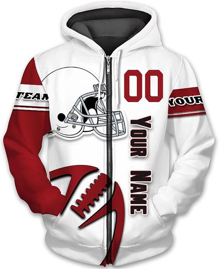 Discover Men's Custom Football Hoodies Pullover Shirt Top 3D Print Hooded Apparel Fans Gift Presents