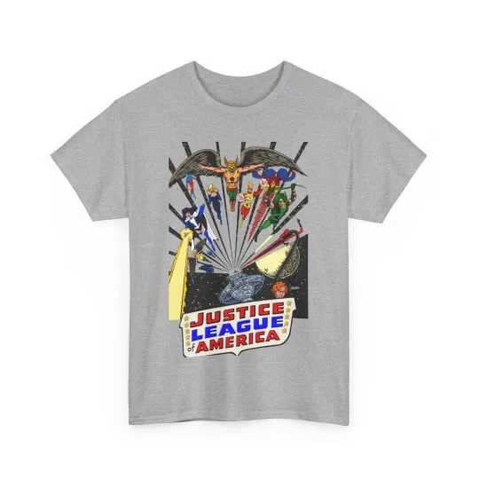 JLA Satellite T-Shirt - George Perez Art - DC Comics - Justice League - Hawkman
