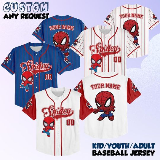 Discover Personalized Spidey And His Amazing Friends Baseball Jersey, Disney Spidey Birthday Gift