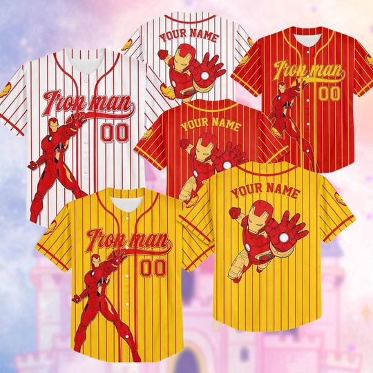 Custom Ironman Baseball Jersey, Superhero Kids Shirt