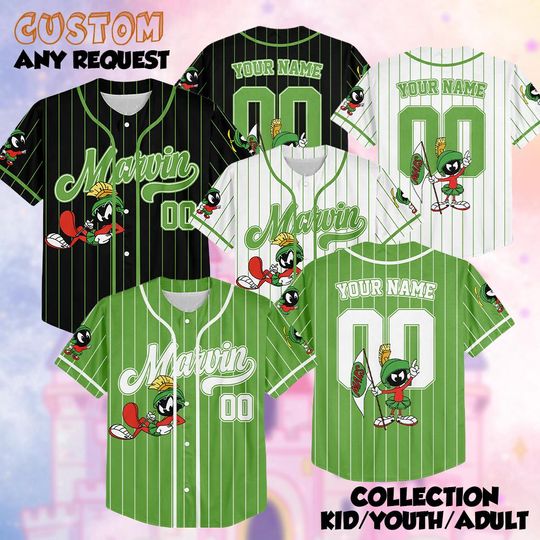 Discover Personalized Marvin the Martian Baseball Jersey, Custom Marvin Jersey Shirt, Gift For Fans
