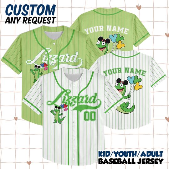 Discover Custom Hoppers Tom Lizard Baseball Jersey, Tom the Green Lizard Baseball Jersey