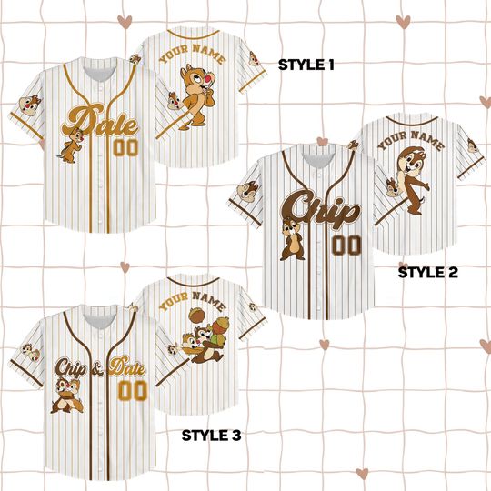 Discover Custom Chip and Dale Collection Baseball Jersey, Disney Chip and Dale Jersey Shirt