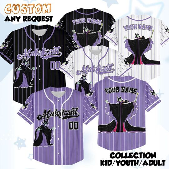Discover Personalized Maleficent Baseball Jersey, Disney Villains Jersey, Baseball Team Outfit