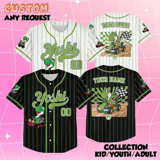 Discover Custom Yoshi Super Mario Baseball Jersey, Yoshi Super Mario Jersey Shirt