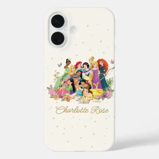 Discover Personalized Disney Princess Floral Tough Case iPhone Case