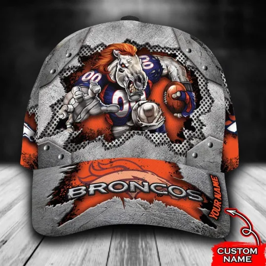 Discover football Football Denver Team Broncos Mascot Custom Classic cap