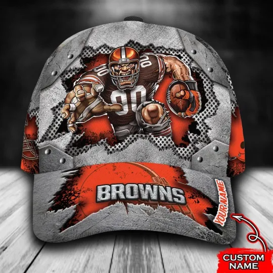 Discover football Football Cleveland Team Browns Mascot Custom Classic cap