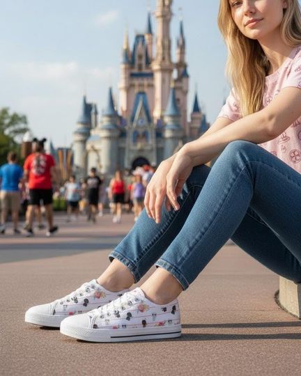 Discover Star Wars Floral Pattern Women's Low Top Sneakers | Roses Striped Canvas