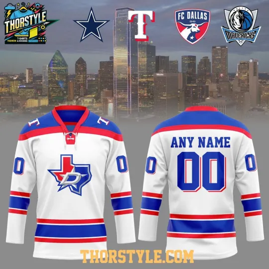 Discover Personalized Dallas Starss x Rangerss x Cowboyss x Mavericks 2026 Lace Hockey Shirt