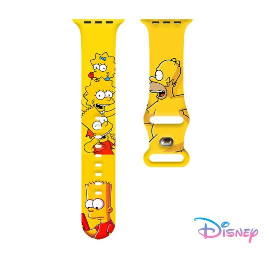 Discover Disney Simpson Series 2 Strap for Apple Watch 11 10 9 8 7 SE Silicone Bands Replaceable Watchband for iWatch 46mm 44mm 42mm 41mm