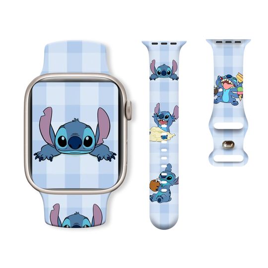 Discover Stitch Series 1 Silicone Printed Straps for Apple Watch 11 10 9 8 7 SE Bands Replaceable Bracelet for iWatch 46mm 42mm 41mm 40mm