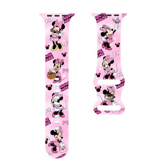 Discover Disney Minnie Series Silicone Strap for iWatch 44mm 42mm 41mm 40mm Compatible with Apple Watch 11 10 9 SE Replaceable Watchband