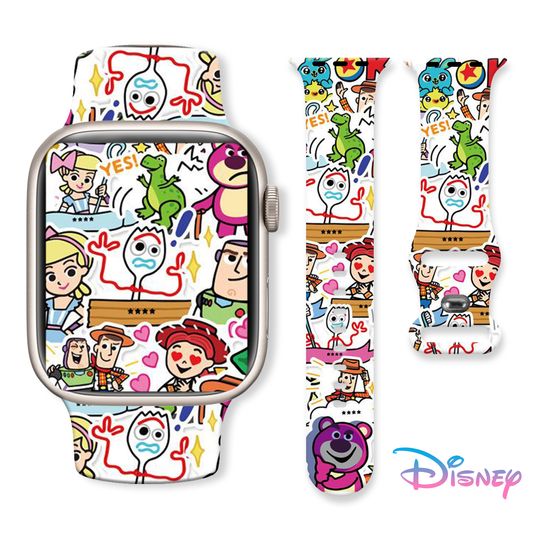 Discover Disney Toy Story Printed Strap for Apple Watch 10 9 8 7 Silicone Band Replaceable Bracelet for iWatch 46mm 44mm 42mm 41mm 40mm