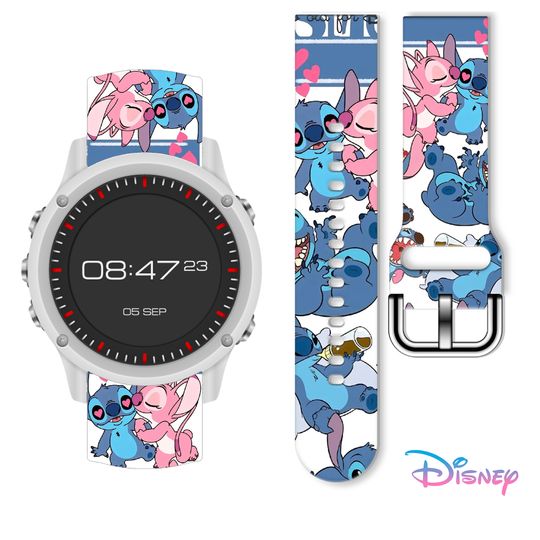 Discover Disney 20mm Stitch 1 Printed Strap for Samsung Galaxy Watch 7/6/5 40mm 44mm Band Replaceable Bracelet for Xiaomi Amazfit Watch