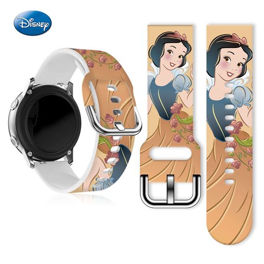 Discover Disney Princes 20mm Printed Strap for Samsung Galaxy Watch 7/6/5 40mm 44mm Band Replaceable Bracelet for Xiaomi Amazfit Watch