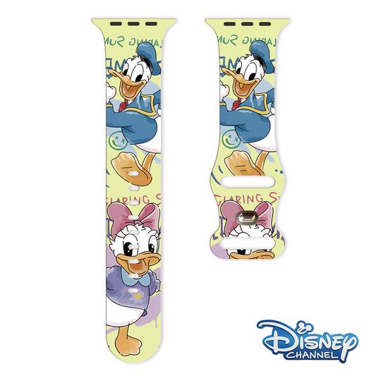 Discover Disney Donald Duck Series Printed Strap for Apple Watch 10 9 8 Silicone Band Replaceable Bracelet for iWatch 46mm 44mm 42mm 41mm