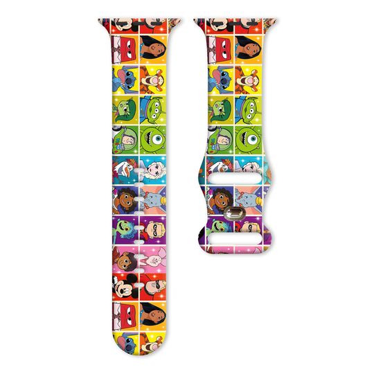Discover Disney Series Printed Straps for Apple Watch 11 10 9 8 7 SE Bands Replaceable Bracelet for iWatch 46mm 42mm 41mm 40mm Watchband