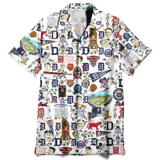 Detroit Tigers Homeruns Hibiscus And Golden Memories Hawaiian Shirt